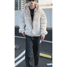 现货高品质美式高街冬季重磅硬挺短款座山雕毛领棉衣男女加厚外套，男装棉衣，电商A486-1
