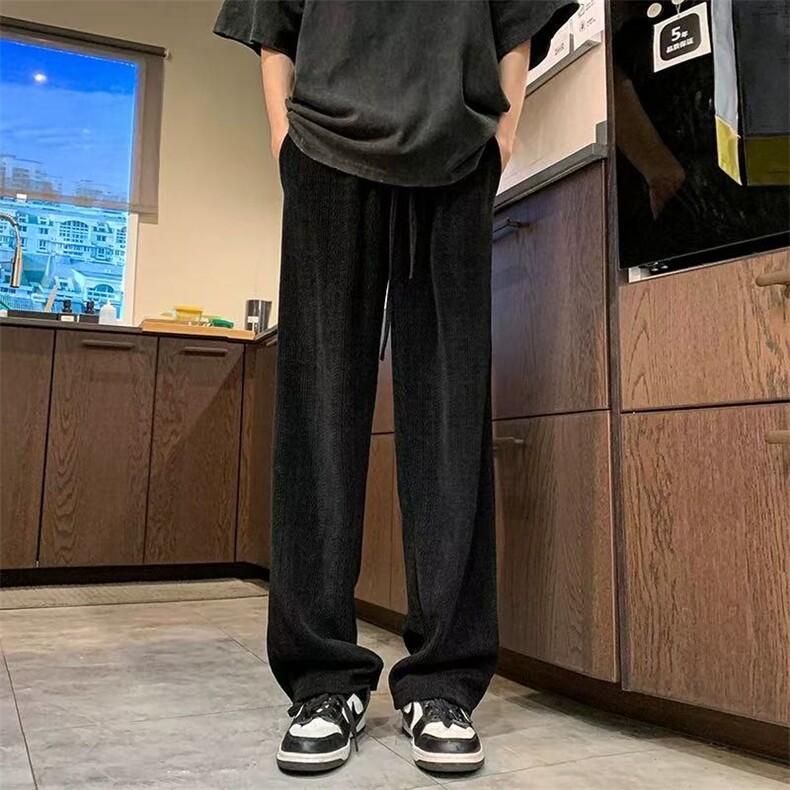 日系复古男士休闲长裤阔腿运动裤直筒裤宽松垂感百搭HA20P43,女装休闲裤,星座1112-1