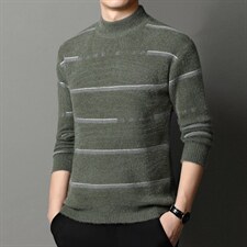 LB963男式2023年冬季新款长袖半高领保暖毛衣针织衫P70，男装针织衫/毛衣，电商B360