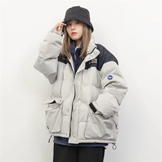 工装棉服男女款宽松百搭立领拼接面包服冬装新款情侣棉衣，男装棉衣，星座1210-1