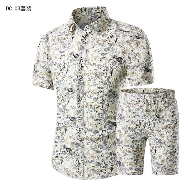 1611B-DC01套装-P40短袖衬衫套装男印花衬衣短袖春装2021新款寸衣,男装衬衫,星座1508-1