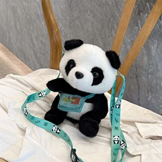趣乐毛绒玩具包厂 小书包熊猫斜挎包