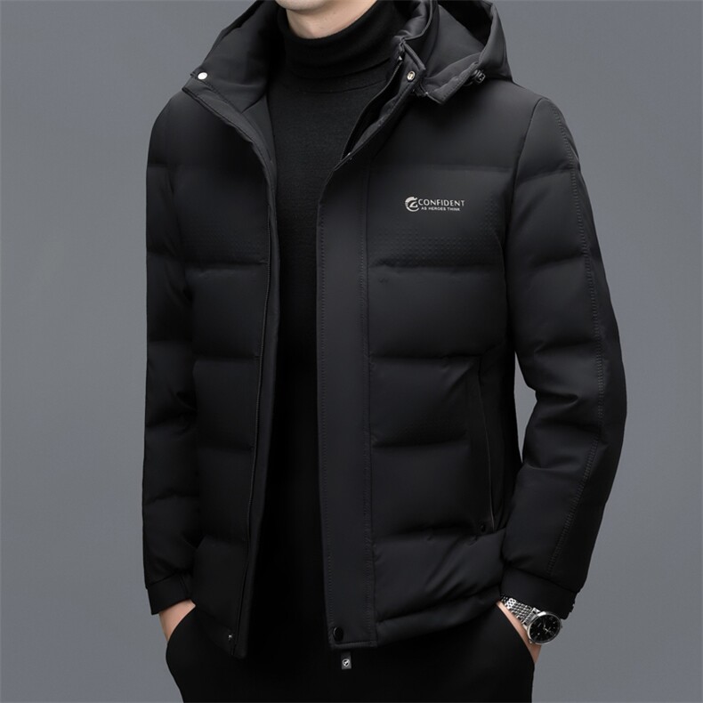 冬季男士白鸭绒短款羽绒服保暖品质连帽加绒加厚休闲简约上衣男装,男装羽绒服,钱塘6003（原4033）