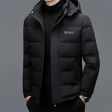 冬季男士白鸭绒短款羽绒服保暖品质连帽加绒加厚休闲简约上衣男装，男装羽绒服，钱塘6003（原4033）