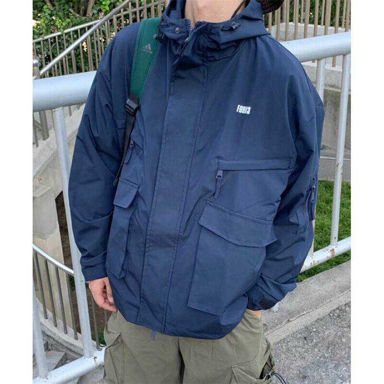 长袖秋冬冲锋衣夹克棉衣外套男女青少年春秋连帽常规款 J636图片