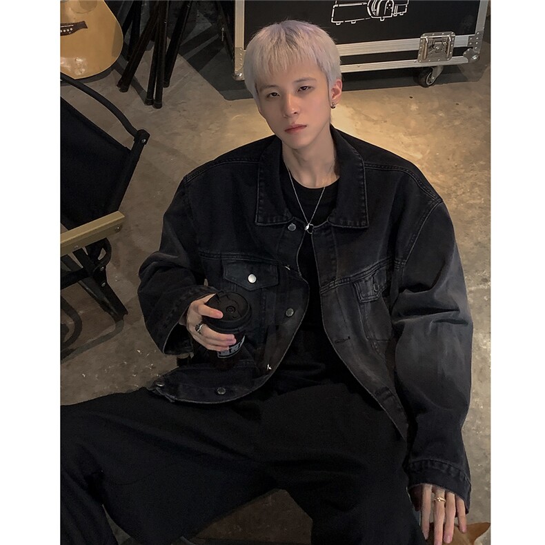 新款现货牛仔外套夹克男做旧水洗美式街头情侣上衣JK103-特批68,男装夹克,电商C307