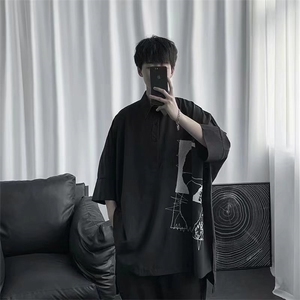 短袖衬衫春款男港风潮流C00012P30图片