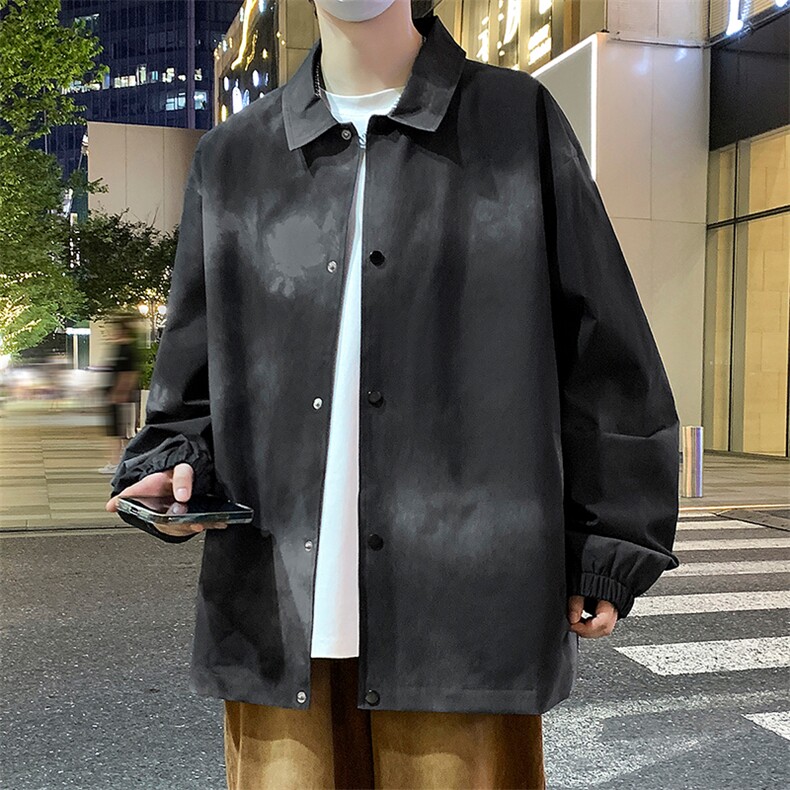 脏脏花翻领夹克男秋新款潮复古宽松休闲情侣外套A436-2380-P60,男装夹克,电商A436