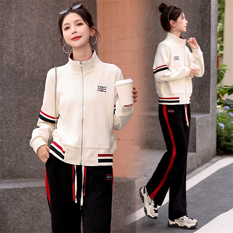 现货加厚套装2025年春季新款女装时尚休闲气质百搭两件套裤,女装套装/套裙,辉煌依升