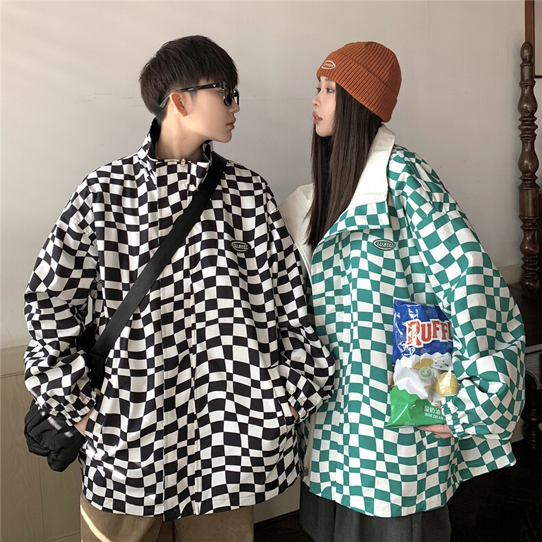 港风两面穿夹克男大码M-5XL格子PU皮鳄鱼纹皮衣男外套JK8753P110,男装夹克,星座227-7