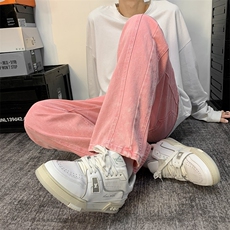 欧美高街vibe风美式复古牛仔裤mm街头嘻哈直筒裤N08808-P48，男装牛仔裤，星座308B-1