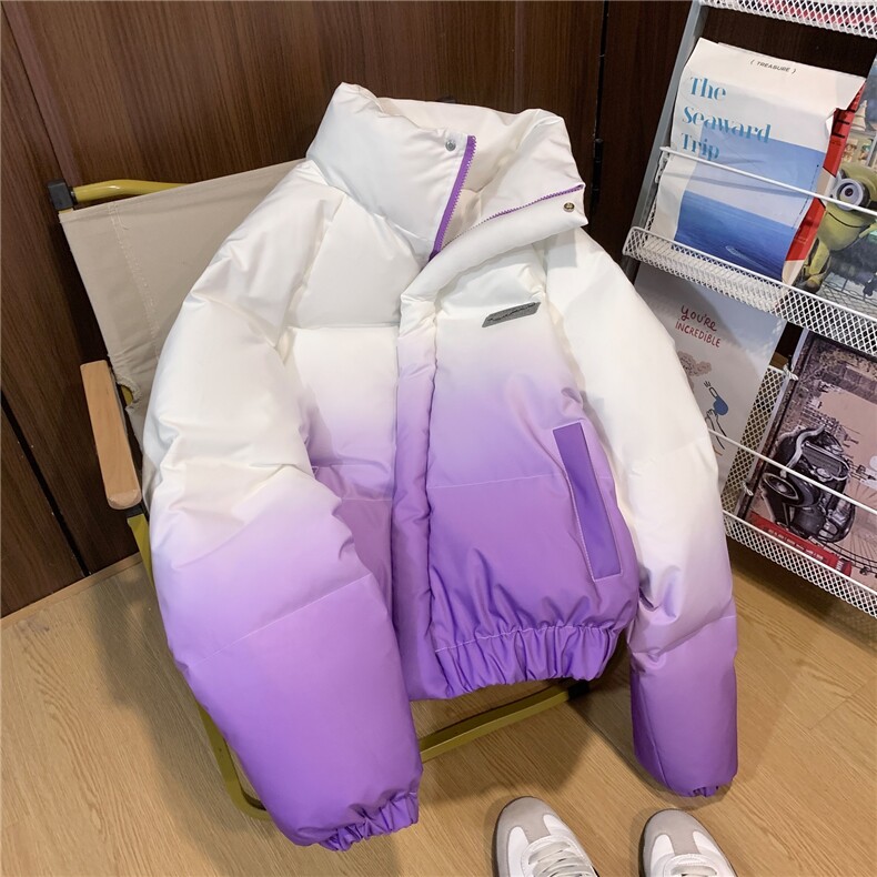 XZ-230-1MY702平铺简约宽松百搭扎染渐变休闲立领面包服P118控158，鞋类箱包手腕包，星座230-1