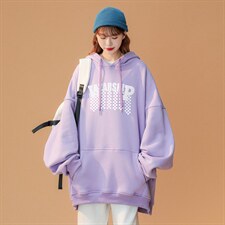 ！2024春装慵懒潮流韩版小众字母印花连帽卫衣W270P35控58，男装卫衣，A247A