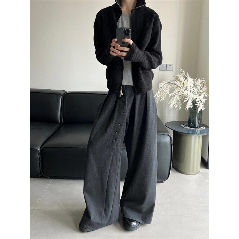 【有货】BK68CC-特P50 环形纽扣西裤男女款设计感裤子图片