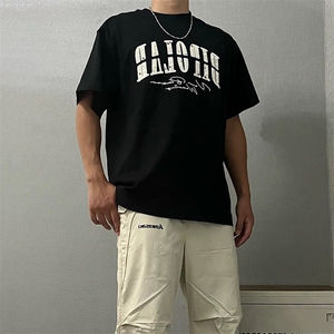 万针全刺绣工艺抖音得物高品质260克重磅纯棉双纱美式高街短袖T恤