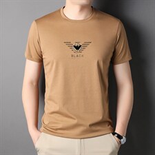 短袖T恤冰丝男夏季中年人夏装半袖圆领冰丝中老年纯色上衣男装，男装T恤，电商B212（原钱塘6029）