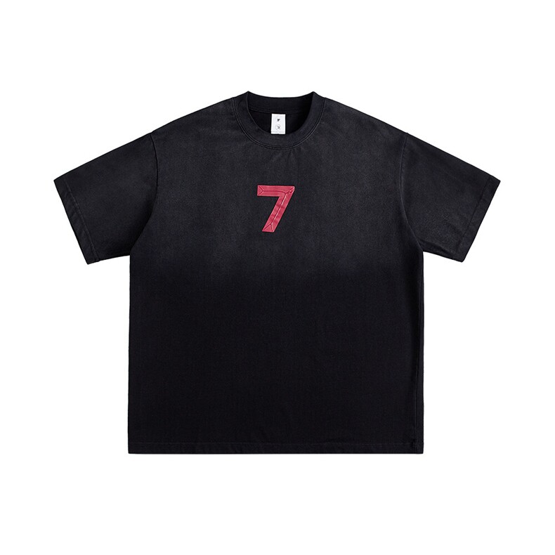 2025新款潮牌短袖宽松韩版字母印花扎染工艺T恤T8823/P5588，男装T恤，星座202-1