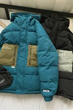 【】A003-HY8009-P130冬装新款撞色修饰连帽棉衣港风平铺1，男装棉衣，电商A003