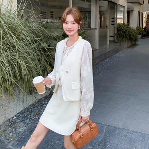 设计感马甲衬衫套装裙女2025秋季新款法式高级感气质半身裙三件套图片