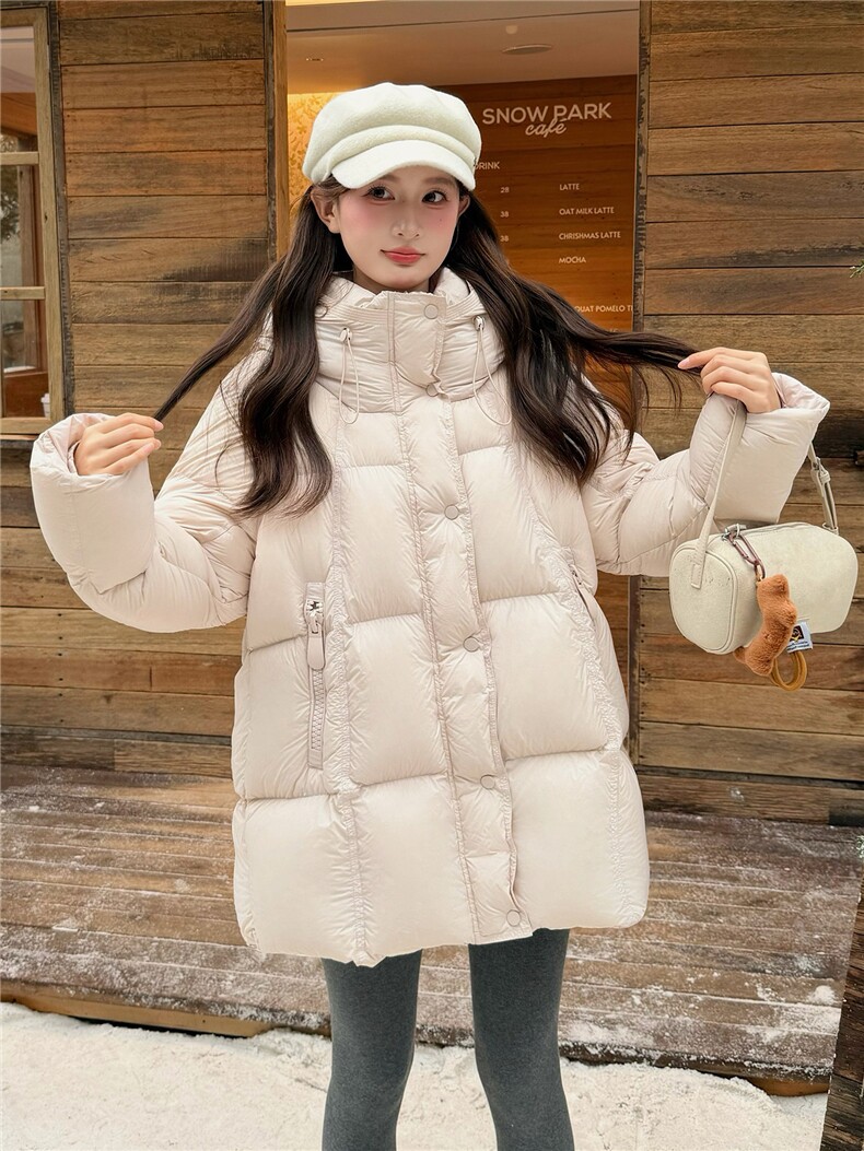现货主推2025冬装新款糖果色泡芙加厚白鸭绒中长款羽绒服女,女装羽绒服,苗苗