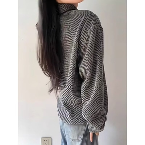 1605-1/M33631/P46美式小众海军领纽扣开衫毛衣男高级感慵懒风图片