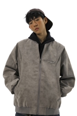 金属装饰雾霾脏脏灰解构设计大码M-5XL皮衣夹克男JK78049P85控138，男装皮衣，星座227-7