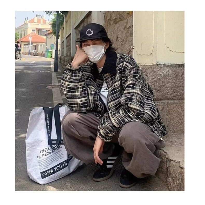 日系小香风格纹夹克男春秋季工装风复古痞帅宽松高级感飞行员外套,男装夹克,星座218-1（原230）