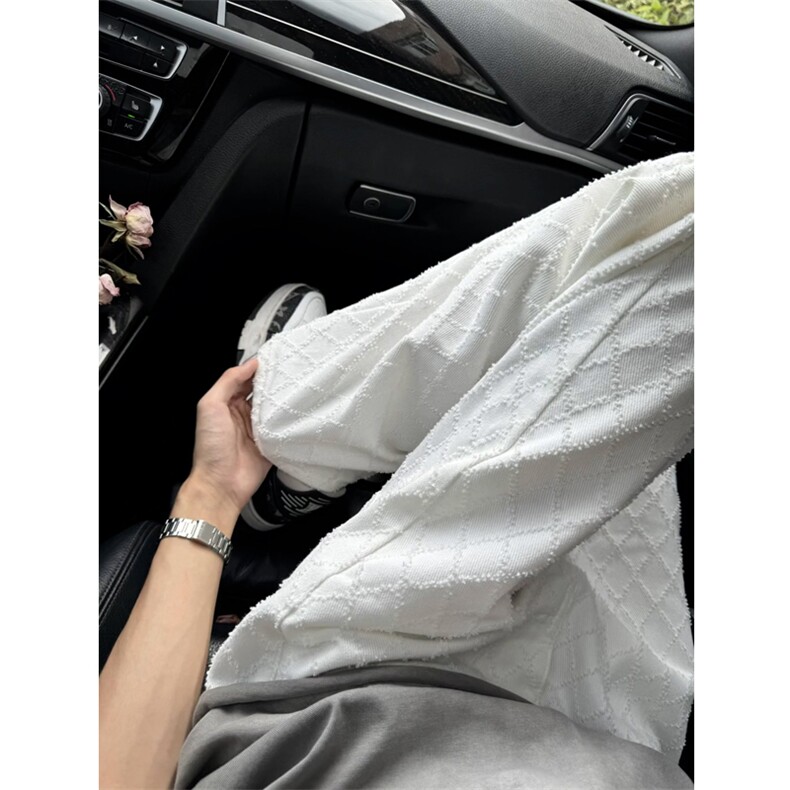 【网图】B221美式ins宽松格子休闲白色牛仔裤LK25579-特P45控78,男装牛仔裤,电商B221