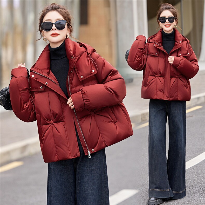 超好看短款羽绒服女2025冬新款时髦洋气白鸭绒外套，女装羽绒服，伊仟回