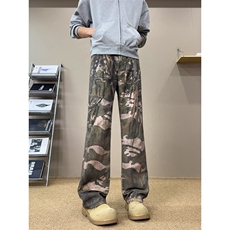 B221美式ins高街暗黑个性3D印花假破洞牛仔裤LK25445-特P50控88，男装牛仔裤，电商B221
