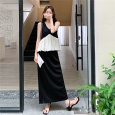 时尚套装法式黑色露肩小香风英伦风山系富婆风脏脏风显瘦气质高腰，女装套装/套裙，2C081