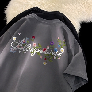 可设48小时发货 支持抖音得物来样二开230克重磅美式短袖t恤MT326图片