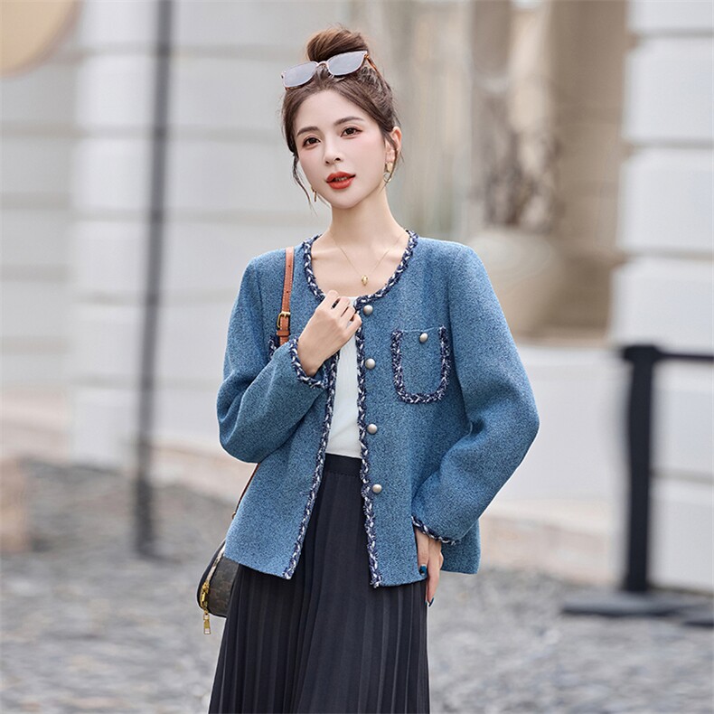 新款圆领小香风外套2537P135,女装短外套,乐衣轩
