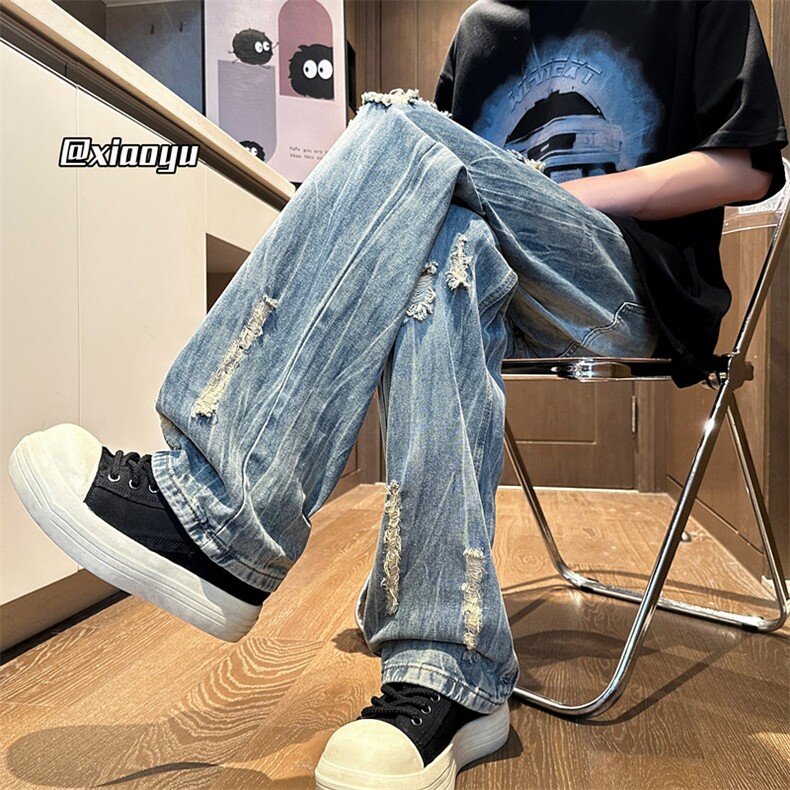 XZ616夏季新款破洞牛仔裤休闲九分裤TY2489P65控78,男装牛仔裤,星座512A（原616）