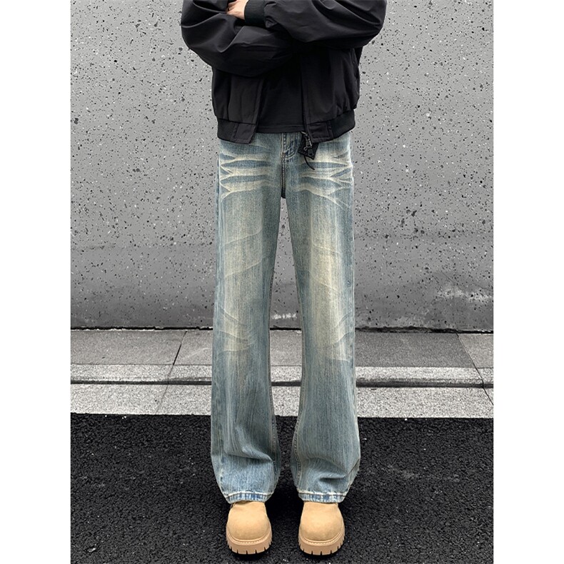 2025秋季新款外景竹节水洗微喇牛仔裤M-5XLGK25977-特P40,男装牛仔裤,电商A022