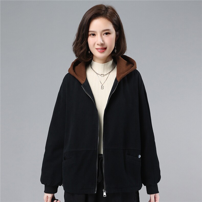叶笙衣82539撞色加绒加厚外套,女装棉衣/棉服,叶笙衣
