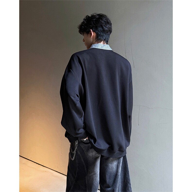 现货WY10145-特P48加绒P55秋冬设计感宽松大码卫衣男上衣外套,女装短外套,电商A059