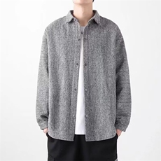 【006】休闲羊毛外套男士保暖毛呢短款夹克加厚款A079-CS808-P35，男装夹克，电商A079