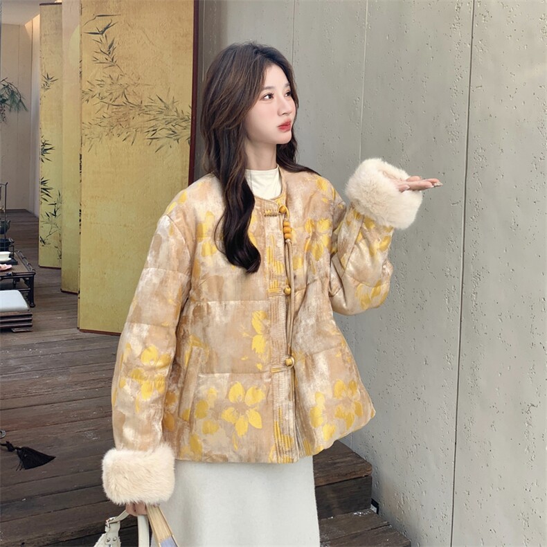 冬装大货 90羽绒服外套袖口毛可脱卸2C153-730-P305K458图片