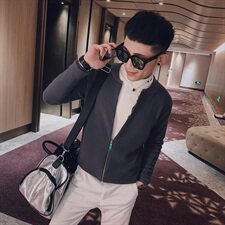 4秋季男装针织衫外套社会小伙帅气开衫修身毛衣C301B-MY05，男装针织衫/毛衣，电商C301B
