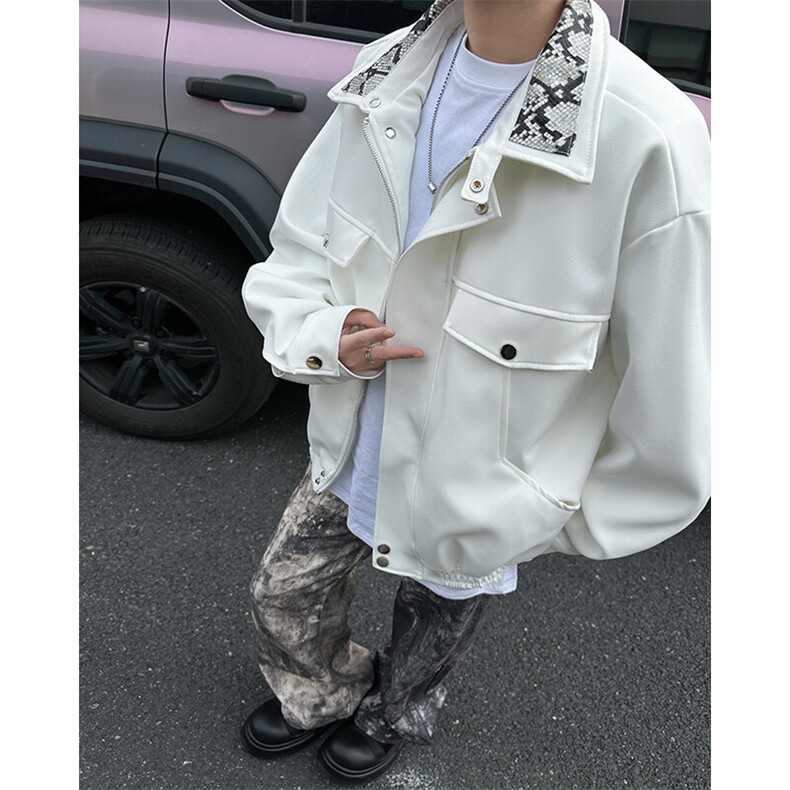 夹克男士韩版潮流帅气百搭宽松口袋2026春季ins外套W6515-P70，男装夹克，星座412-2