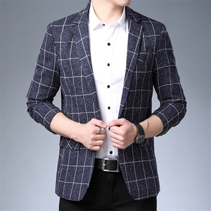 春季新款男士新款西服保暖青年商务休闲大衣外套西装图片
