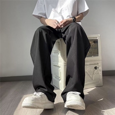 气质长裤夏纯色潮流直筒型新款休闲裤男ins潮时尚潮牌KK111-P40，男装休闲裤，星座911-3