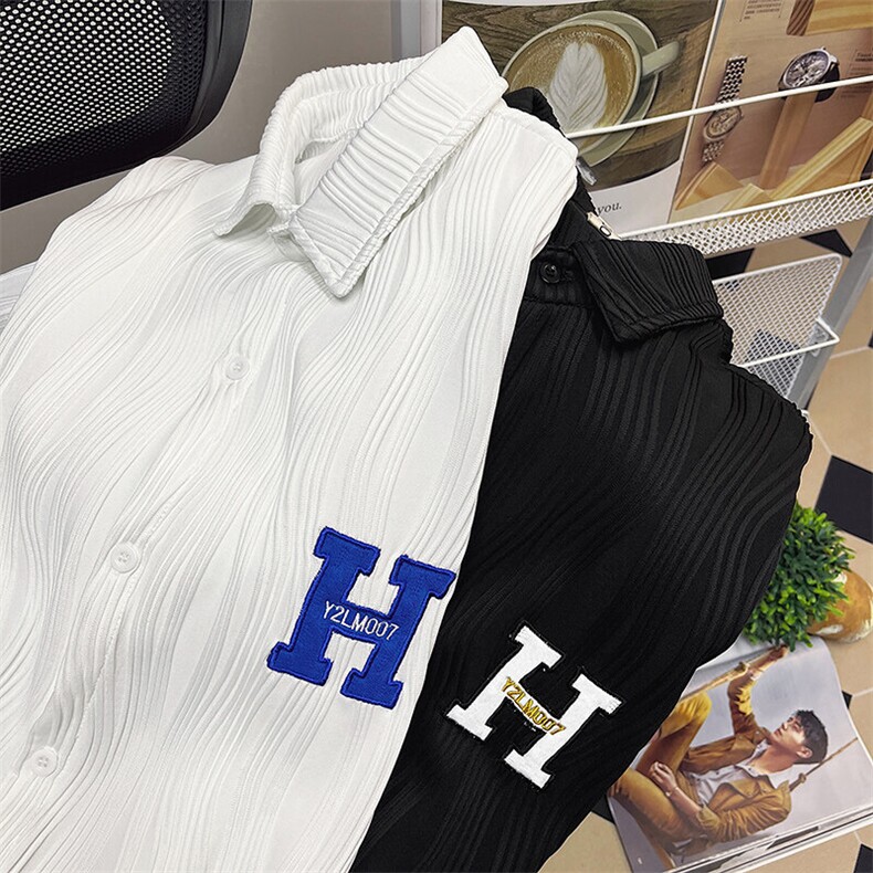 1港风短袖衬衫情侣大码M-5XL中性风网红短袖衬衫DSC7767特P35控58，男装T恤，星座226-2