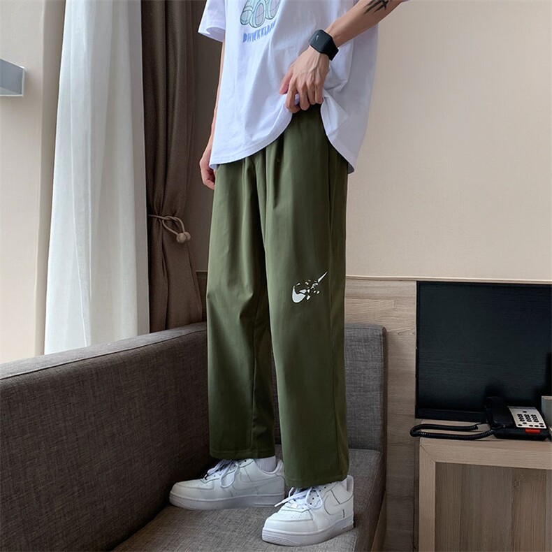 休闲裤男夏季新款港风宽松冰丝九分裤K161-P29,男装休闲裤,星座214-3