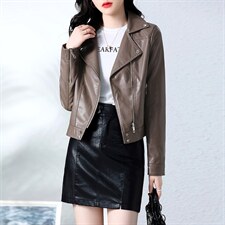 海宁真皮皮衣女小个子2025年春秋新款高端绵羊皮夹克修身显瘦外套，女装皮衣，潮流依族