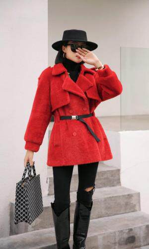 现货皮毛一体，女装，斯瑞威