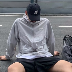 夏季工装冰丝连帽防晒衣男薄款透气防晒服户外钓鱼外套潮FS03，男装防晒衣，星座1116A-1（原606A）