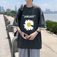 JT55073-P25假两件短袖t恤男大码胖子半袖体恤半截袖港风，男装T恤，电商A040