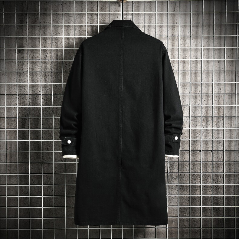 FY645-P78M-5XL网格长款牛仔风衣男士大码外套,男装风衣,星座103A